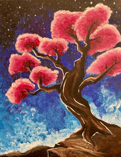 *Midnight Blossoms - acrylic painting on an 11x14 canvas